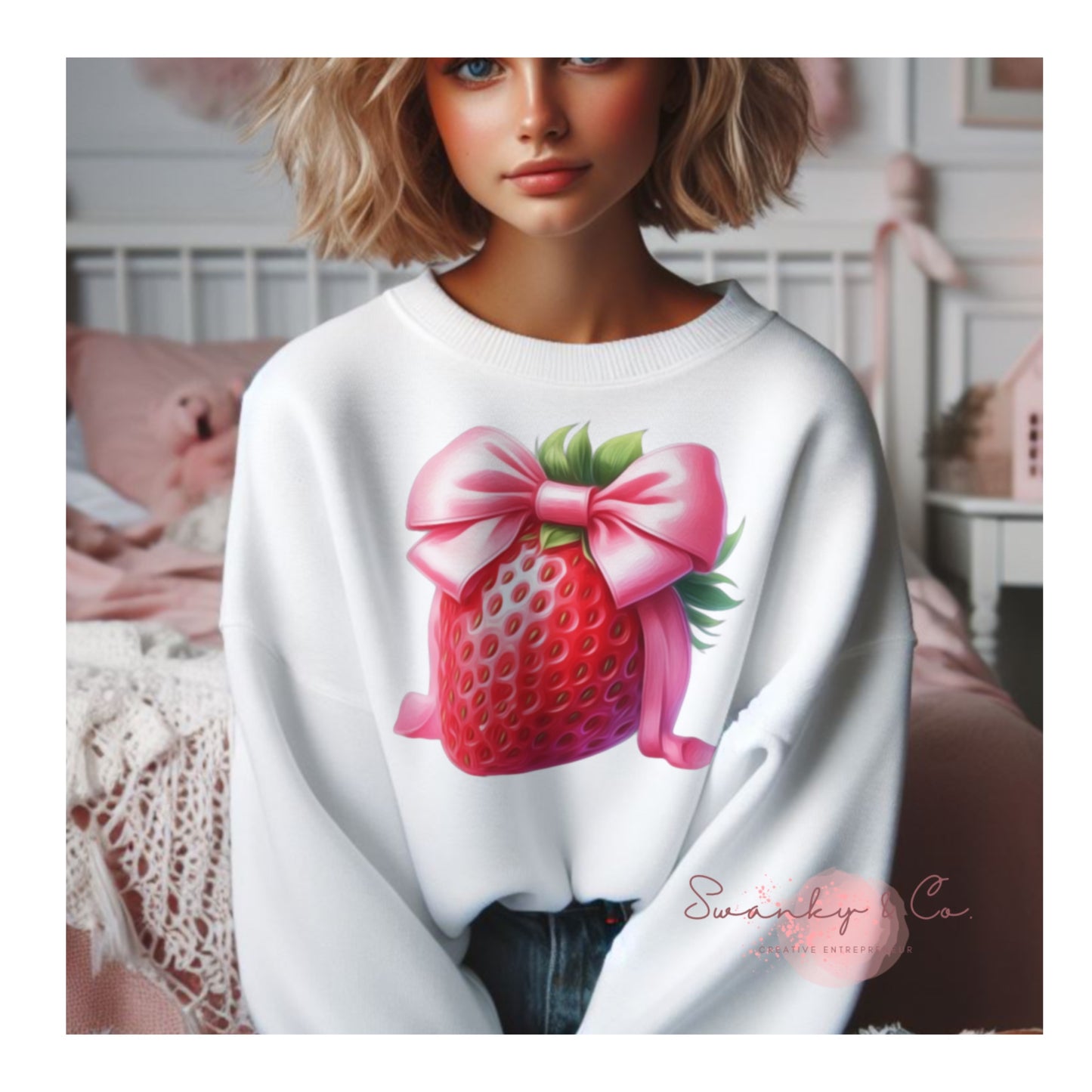 Coquette Strawberry Png Design, Soft Girl ERA Png T-shirt Design