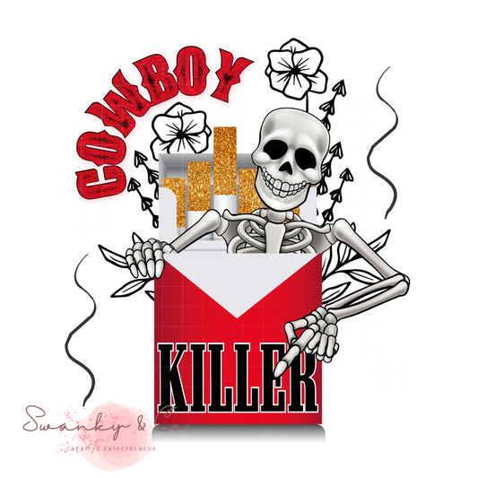 Cowboy Killer PNG | Skeleton Sublimation Png | Halloween Digital Download
