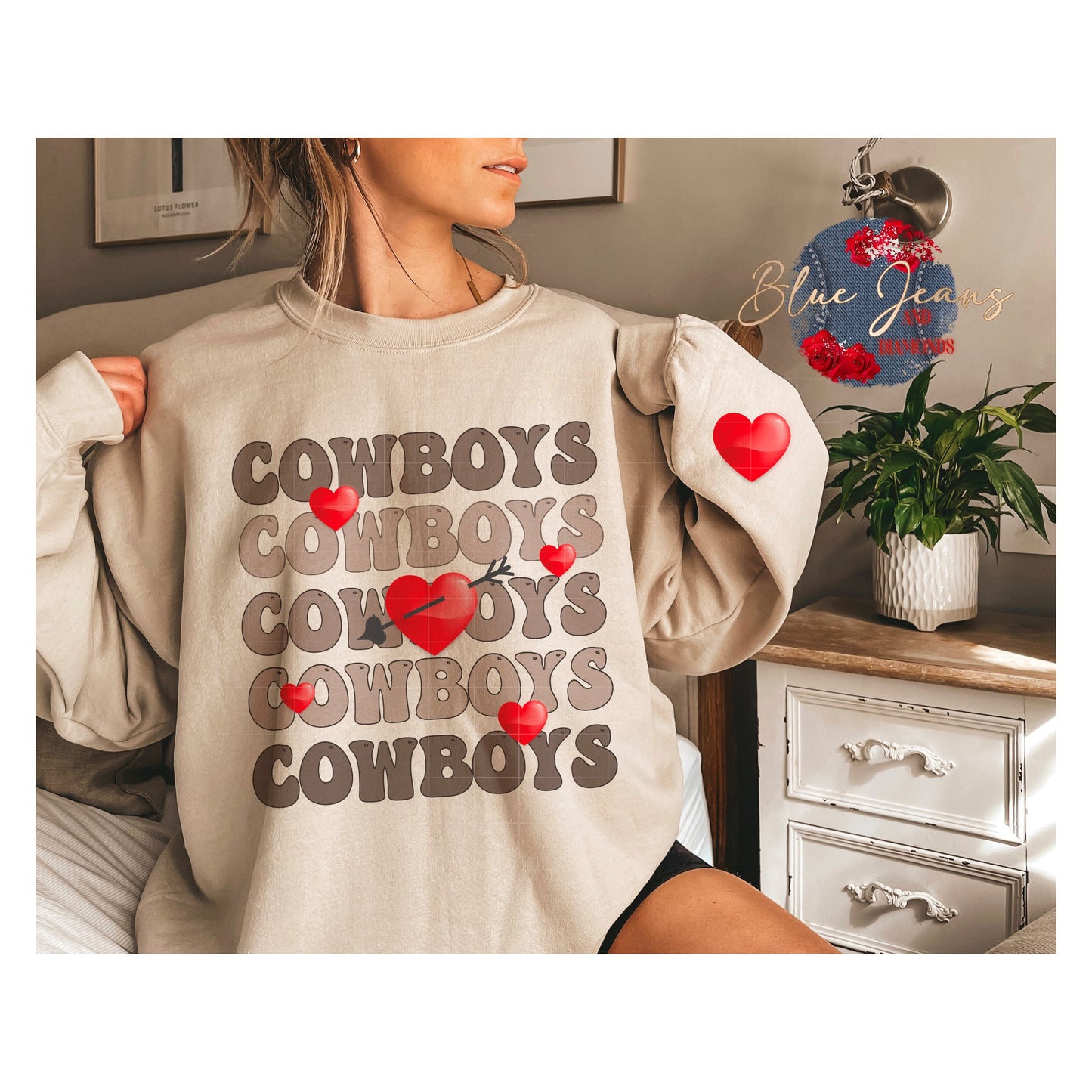 Valentine's Day PNG | Cowboys Valentine Sublimation Download | Western T Shirt