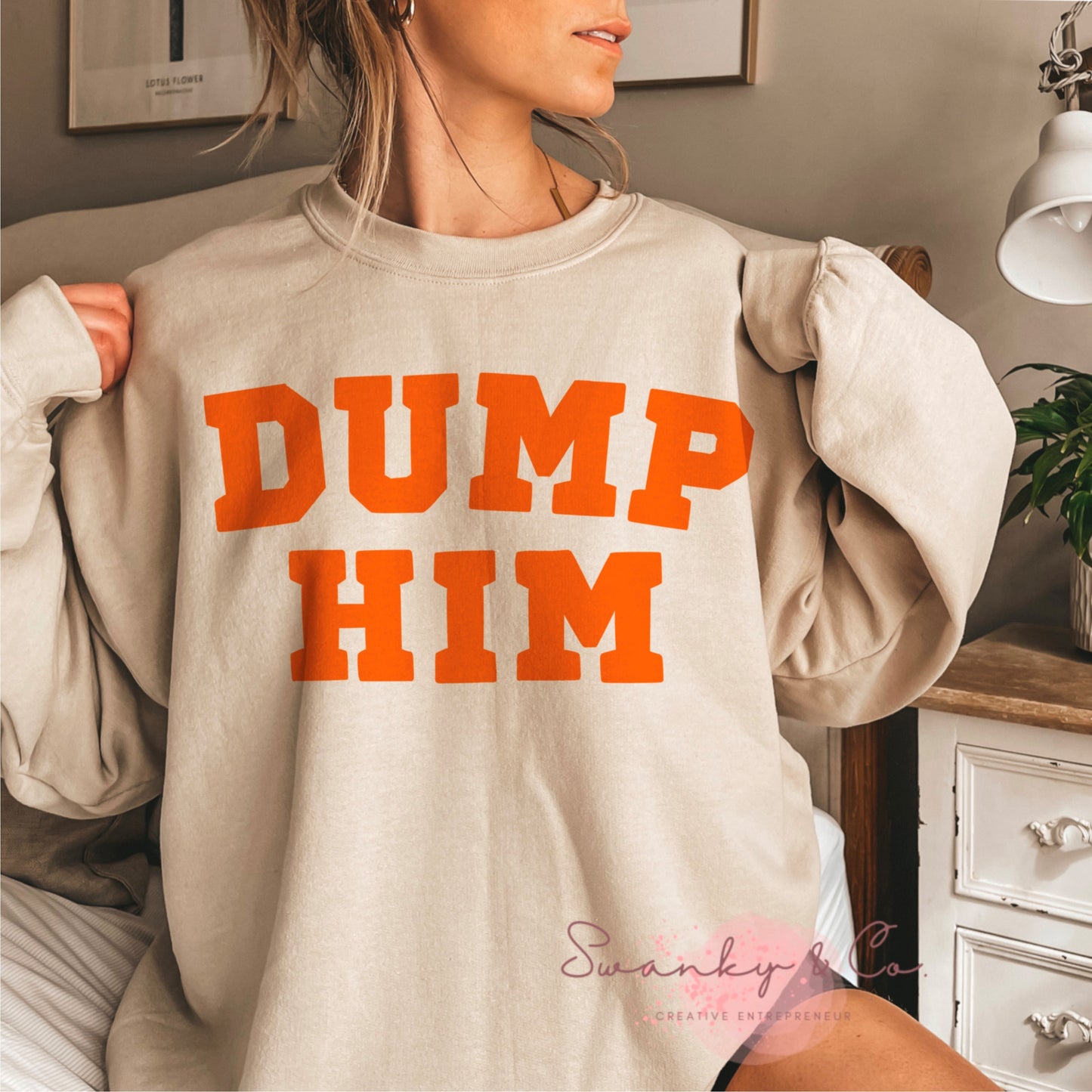 Dump Him Png-Cute Orange Y2K Sublimation Digital Download