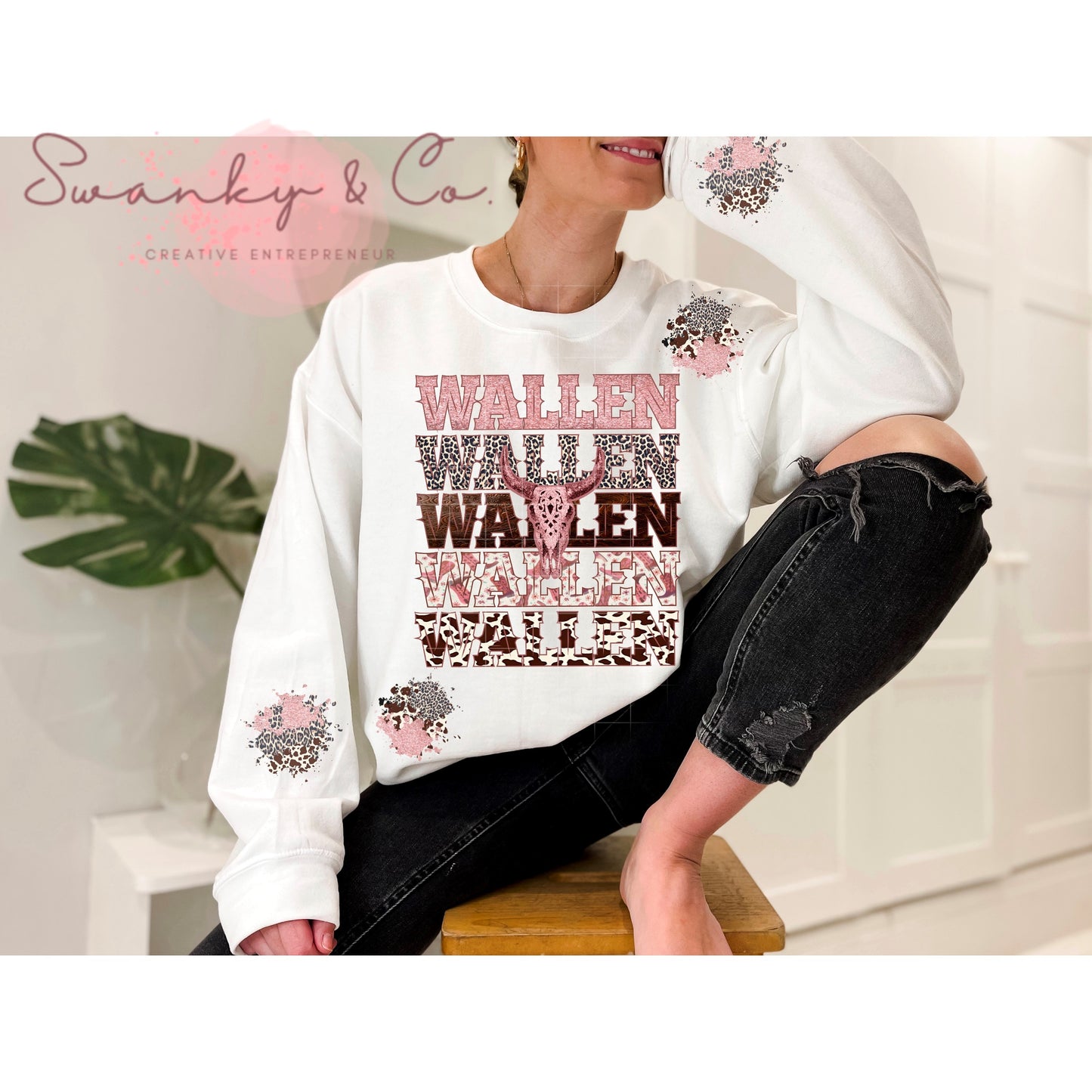 Wallen PNG-Bull Skull Digital Design Download-Stacked Name Png, Western Png