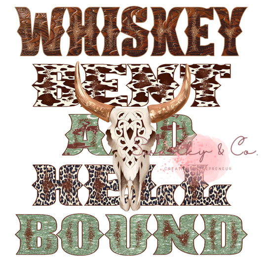 Whiskey Bent and Hell Bound Png, Png for Sublimation, Country Western Png