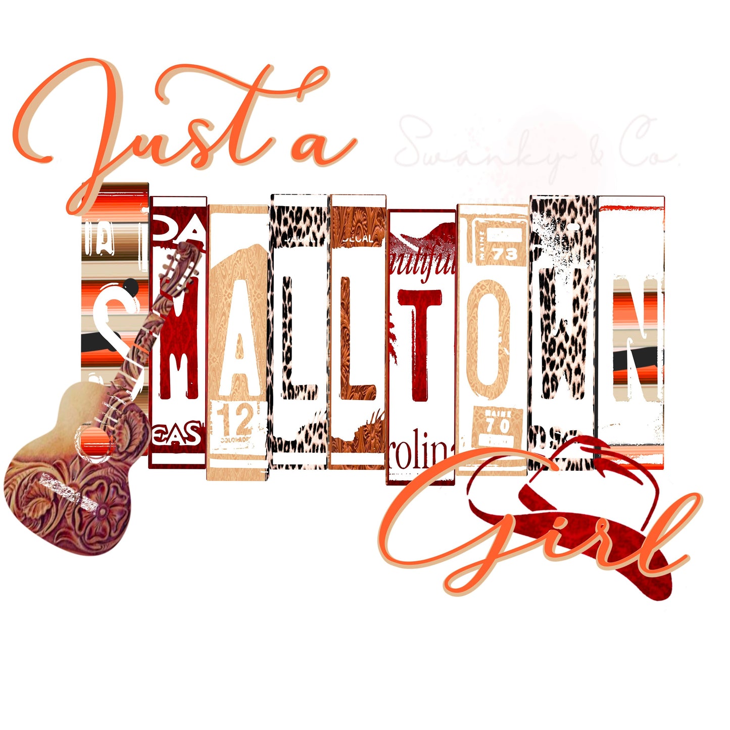 Just A Small Town Girl PNG- Country Western Sublimation Digital Design Download