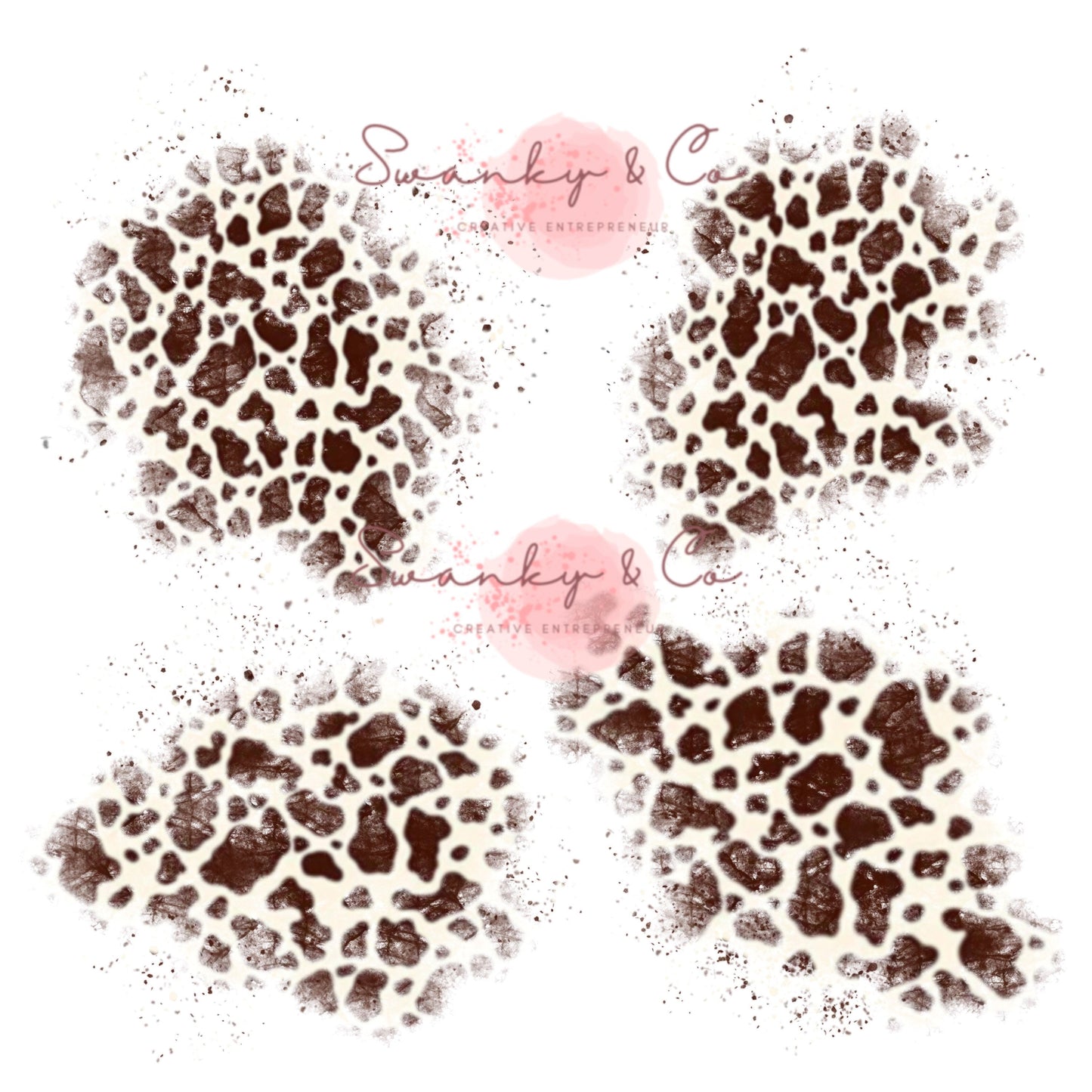Distressed Cowhide Patches Png | Western Sublimation Patches Digital Download
