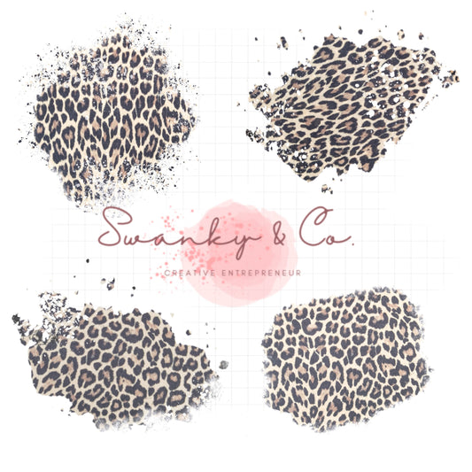 Distressed Leopard Patches Png for Sublimation| Country Western PNG| Leopard and Cowhide Patches See Yellowstone PNG