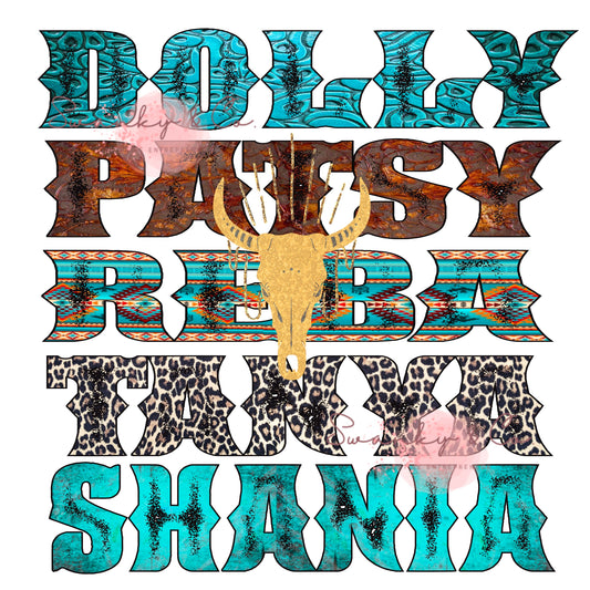Dolly, Patsy and Reva PNG-Country Western Woman Artist Sublimation Digital Download