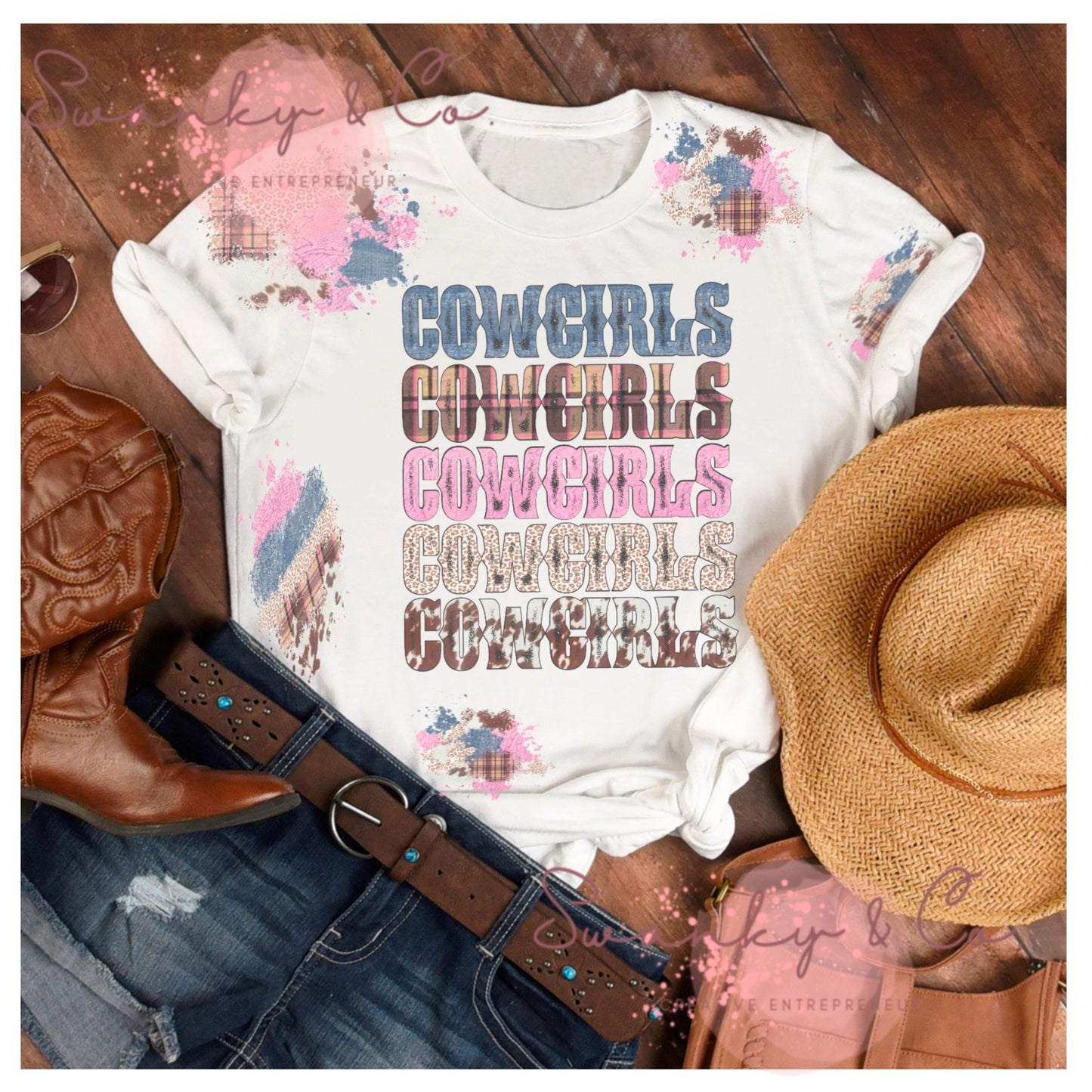 CUTE COWGIRL Custom Patches Png| Cowhide patches Png| Lace PNG| Denim and Plaid Patches Png| Country Western Patches Png