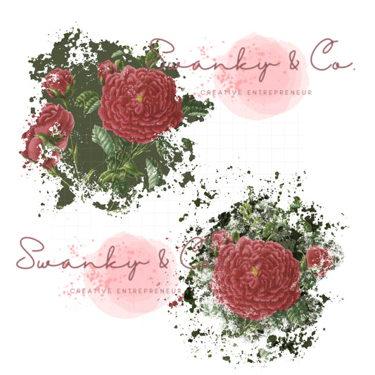 Vintage Floral Patches PNG | Distressed Western Patches for Sublimation Designs